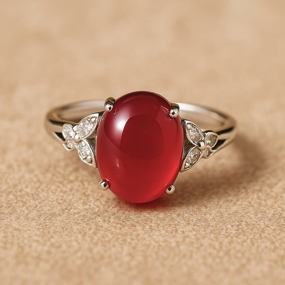 Pierścionek regulowany Abondance z granatu