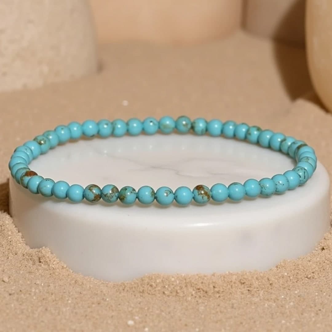 Cienka bransoletka z naturalnych kamieni o średnicy 4 mm