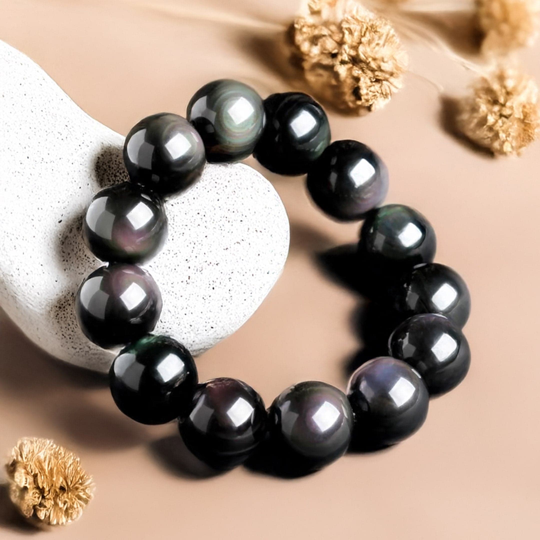 Bransoletka "Guidance" z obsydianu Oko Niebiańskie