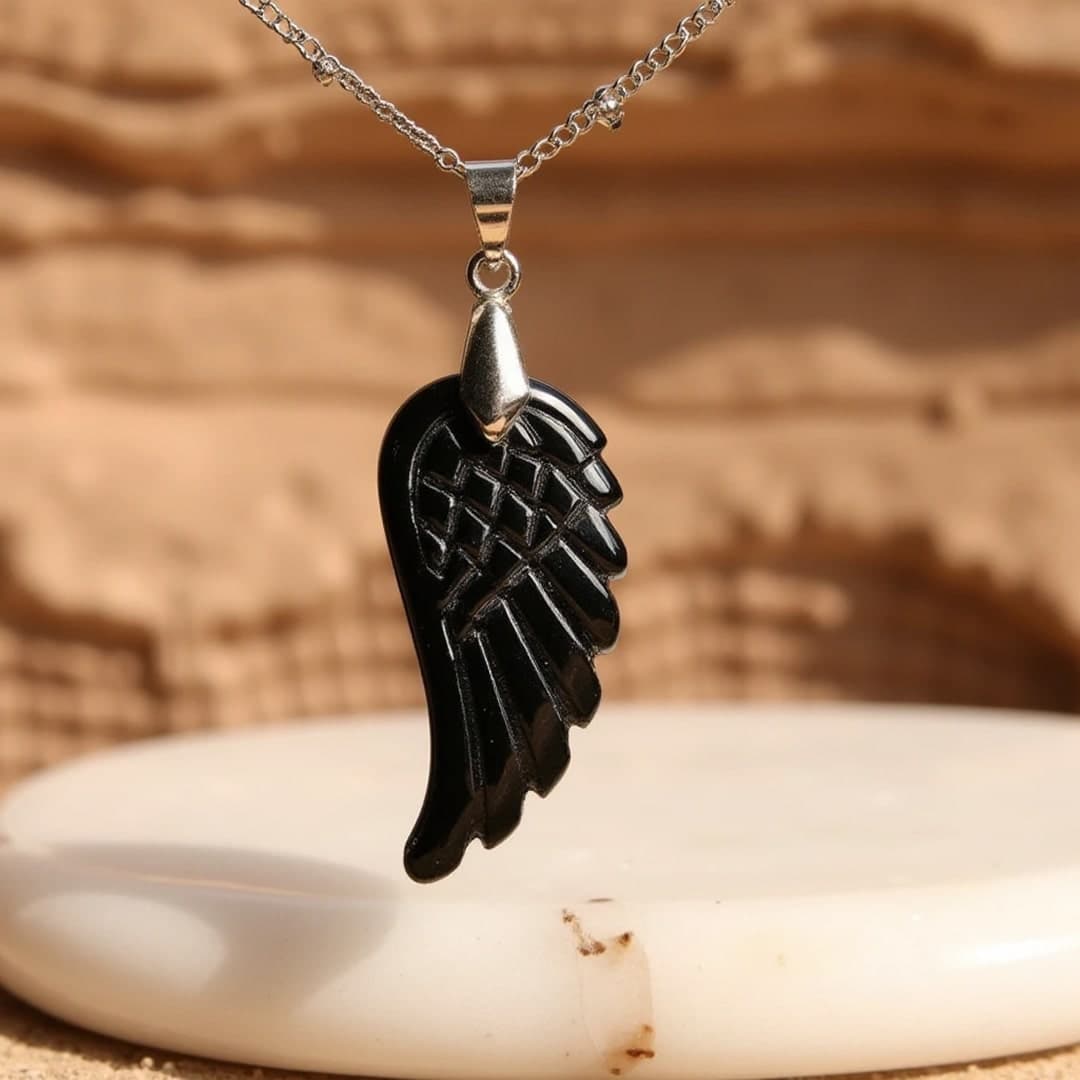 Wisiorek Skrzydło Anioła z naturalnego kamienia