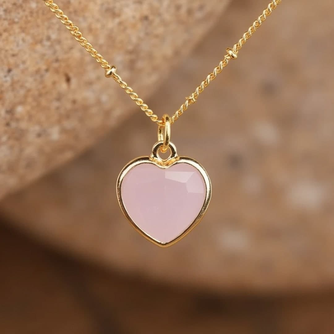 Wisiorek w kształcie serca z naturalnego kamienia