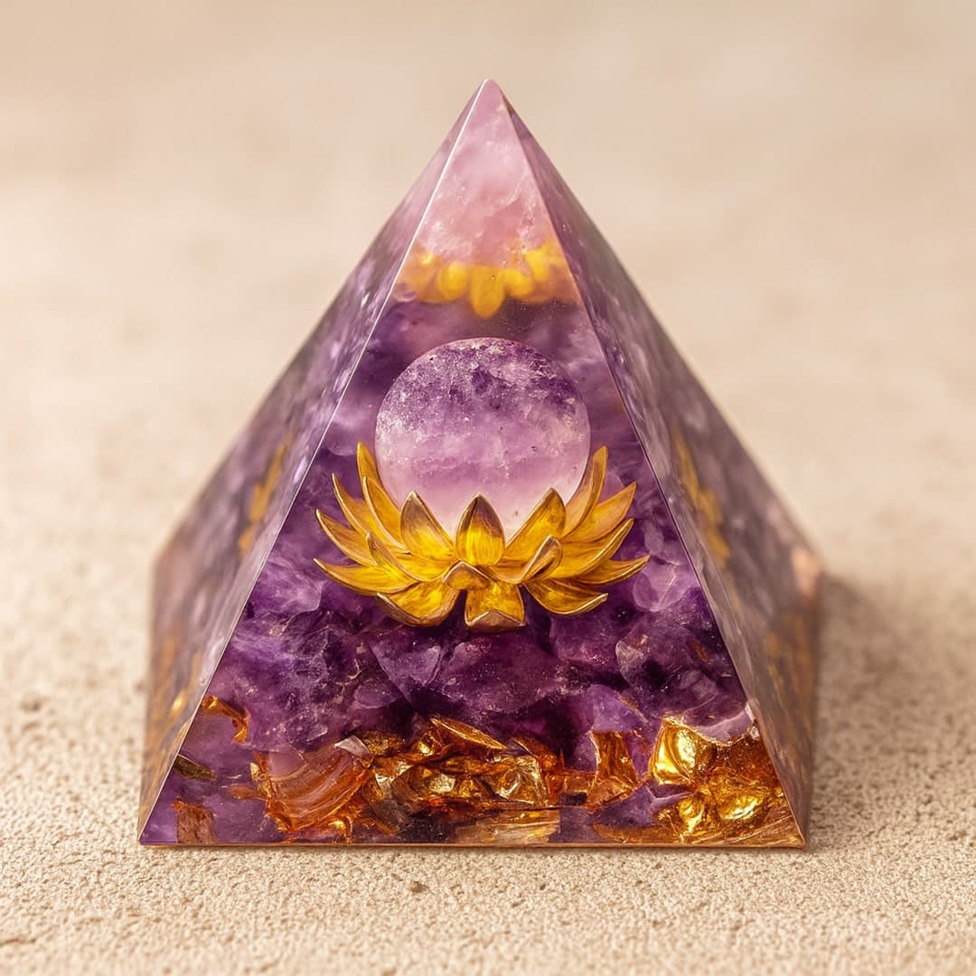 Orgonit Lotus Divin z ametystu