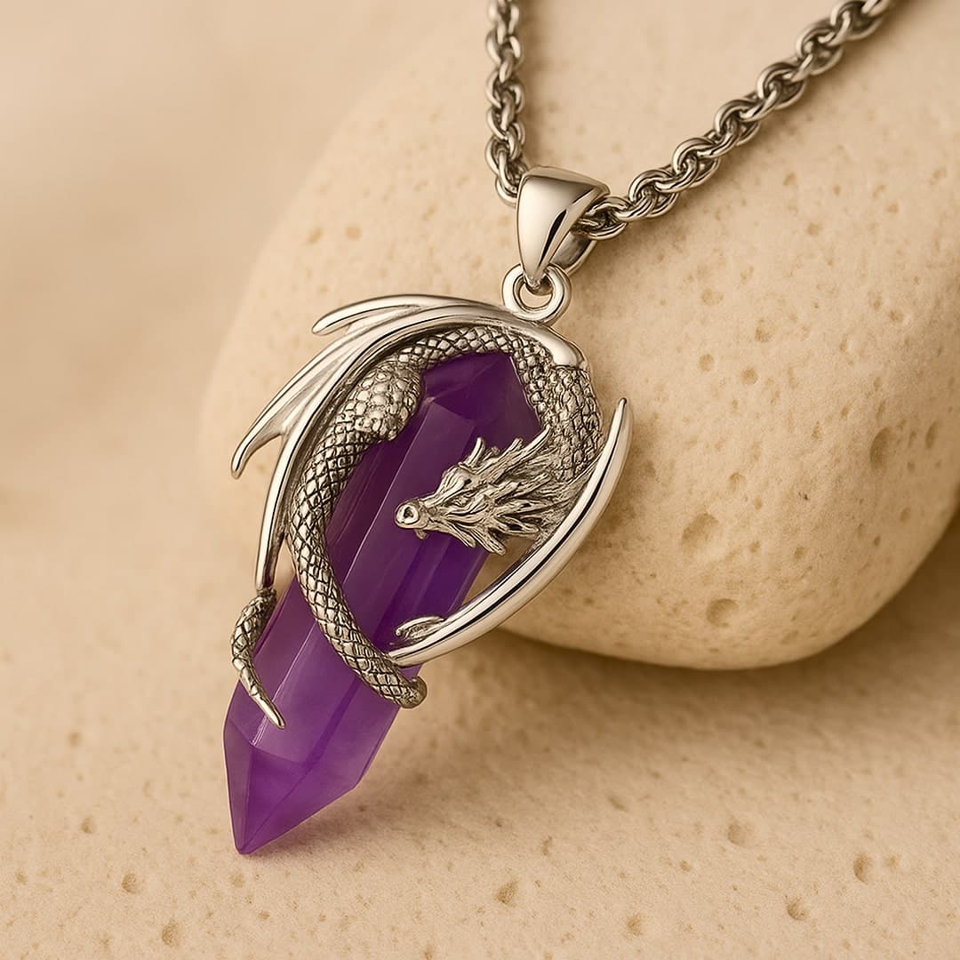 Wisiorek Smok z naturalnego kamienia