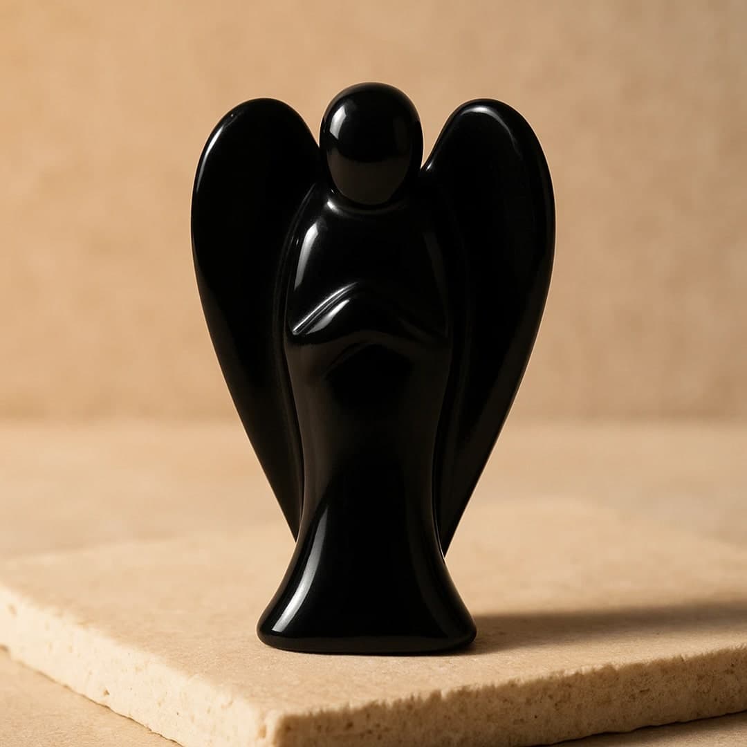 Statuetka Anioł Stróż z kamienia naturalnego