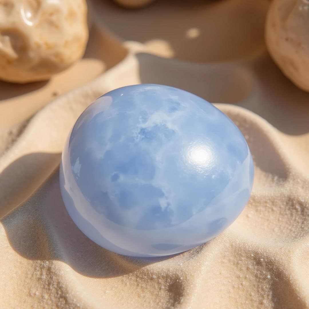 Kamyczek z niebieskiego kalcytu - Spokojny sen