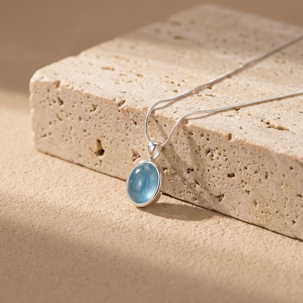 Wisiorek Głęboki Spokój z akwamarynem